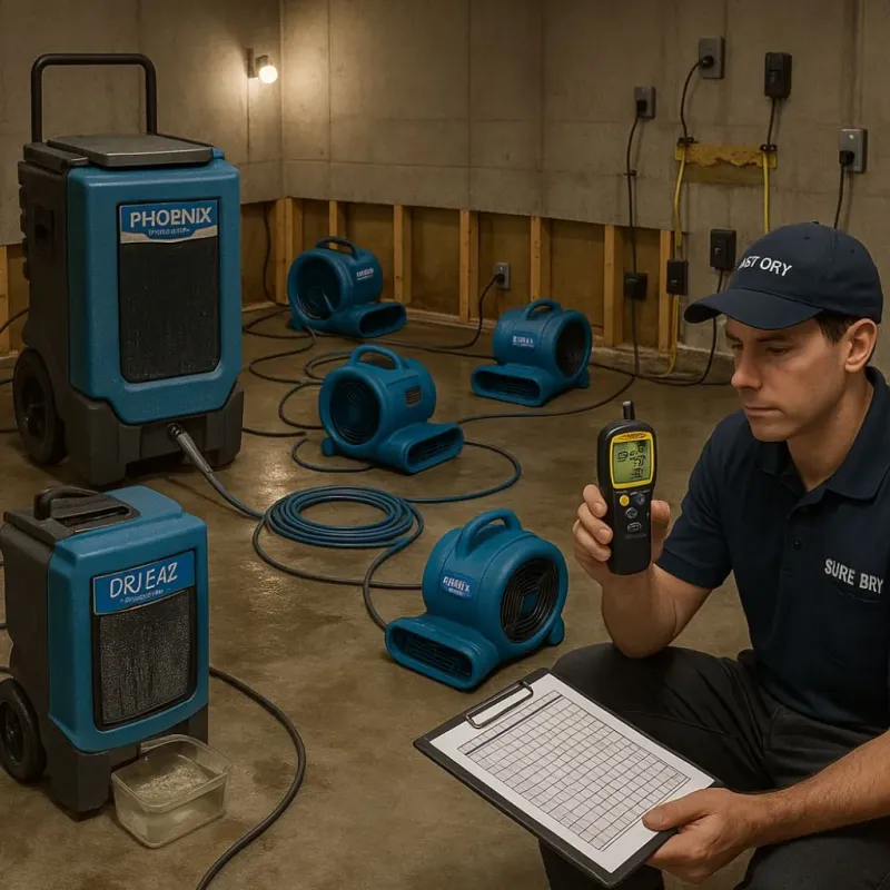 Structural Drying and Dehumidification process in Mifflintown, PA